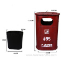 Industrial style iron trash can fashion vintage decoration
